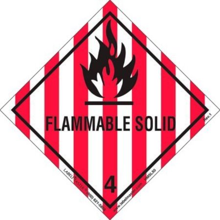 AMERICAN LABELMARK CO LabelMaster® HMSL50 Flammable Solid Label, Worded, PVC-Free Film, 500/Roll HMSL50